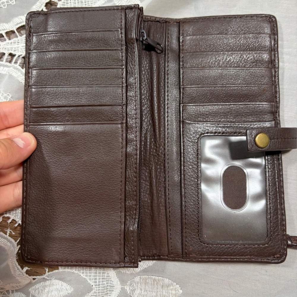 Y2K Boho Wilsons Leather Patchwork Bifold Wallet Multi Color Suede Slim Organize - Picture 4 of 6